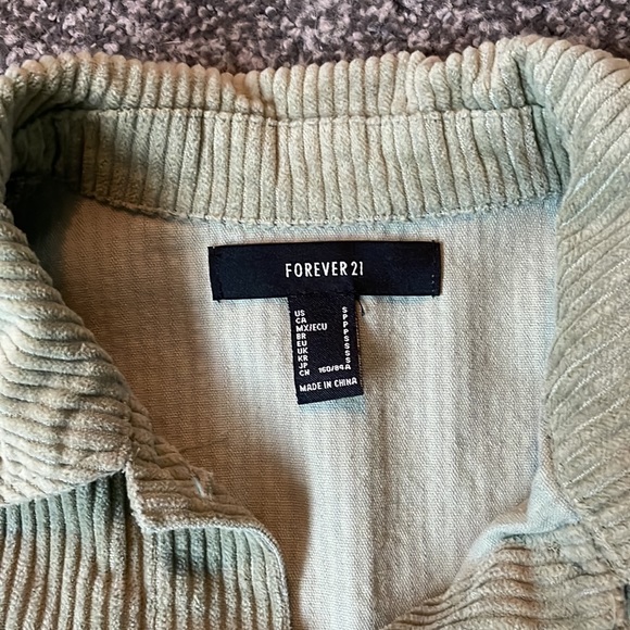 Green corduroy cropped jacket - Picture 3 of 3